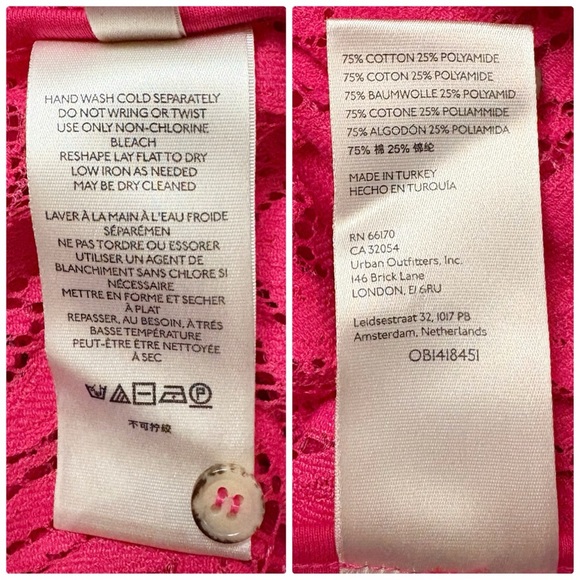 Anthropologie Maeve Slim Lace Button Down Shirt in Pink - Picture 10 of 10